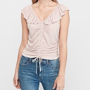 Pleated Cinched Front Top